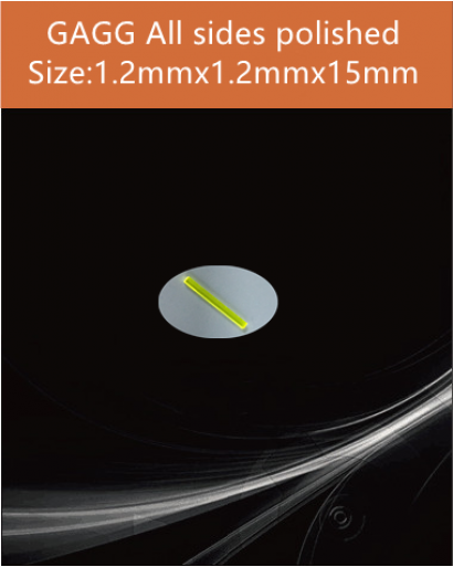 GAGG Ce scintillation crystal, GAGG Ce crystal, GAGG scintillator, Ce:Gd3Al2Ga3O12 crystal, 1.2X1.2X15mm